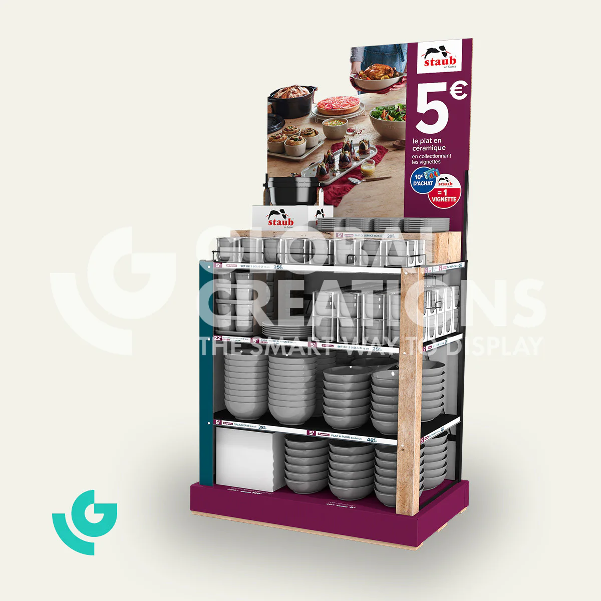 Metal floor displays - crockery (0373)