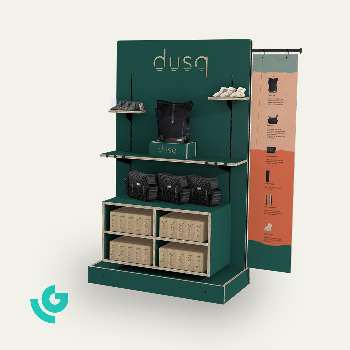 Displays de sol en bois - vêtements (0053)