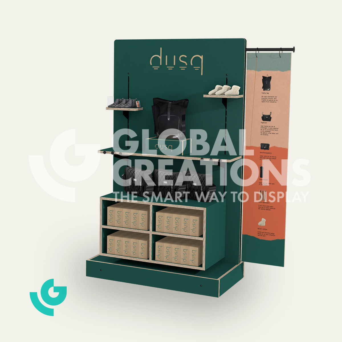 Wooden floor displays - clothing (0053)