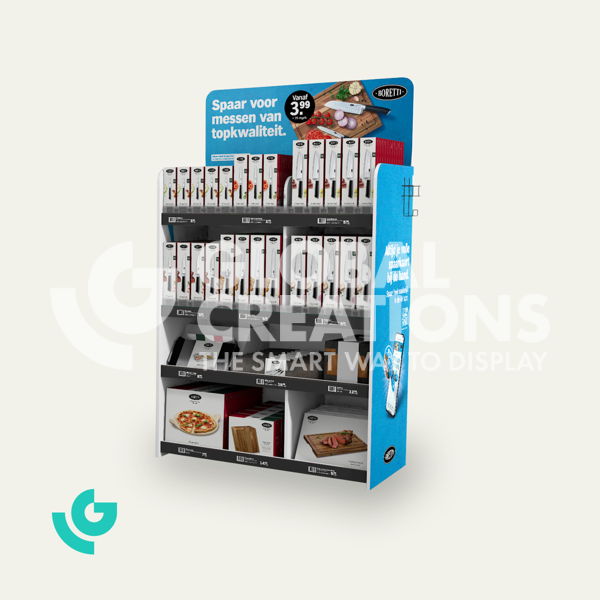 Honeycomb cardboard floor displays - knives (0156)