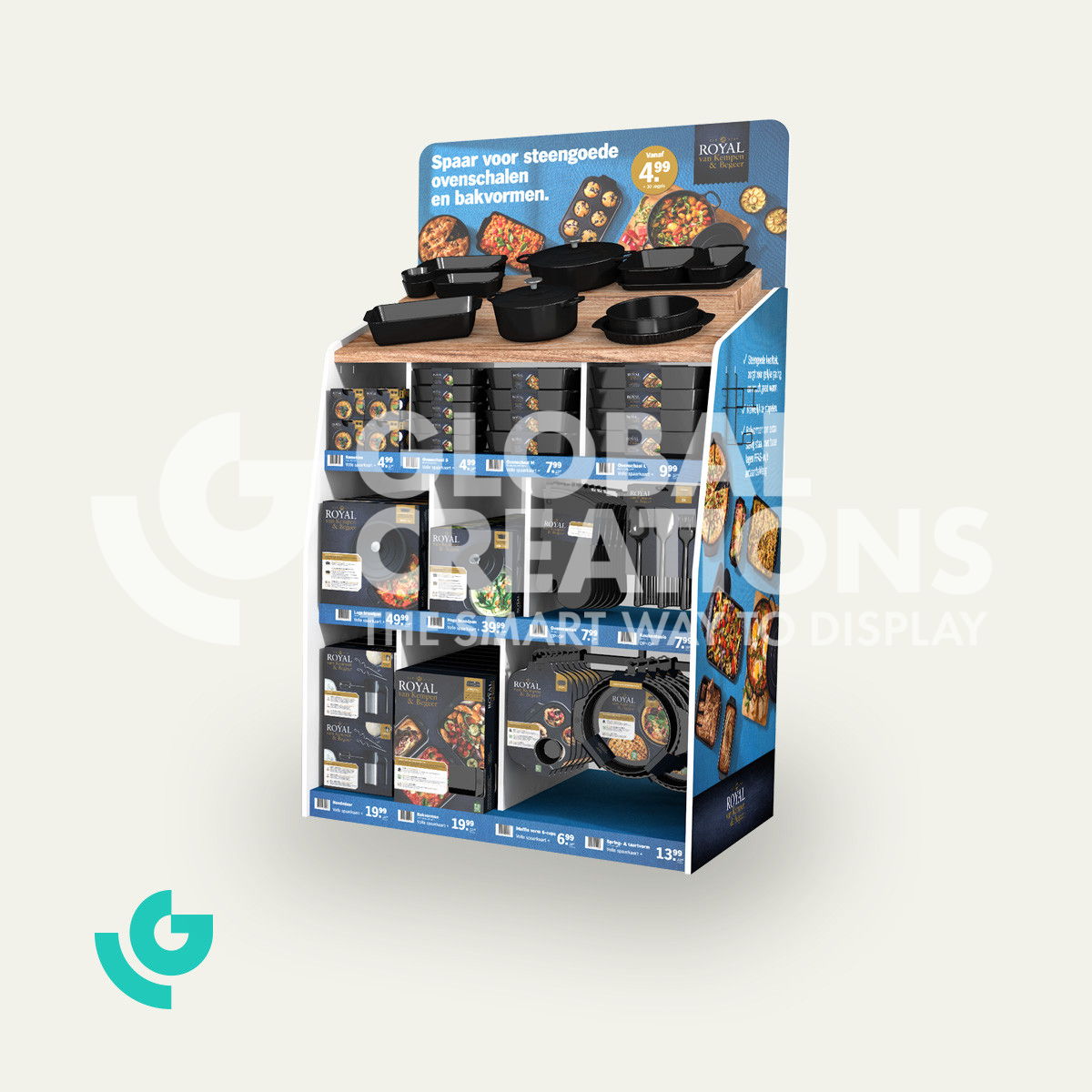Honeycomb cardboard floor displays - baking products (0136)
