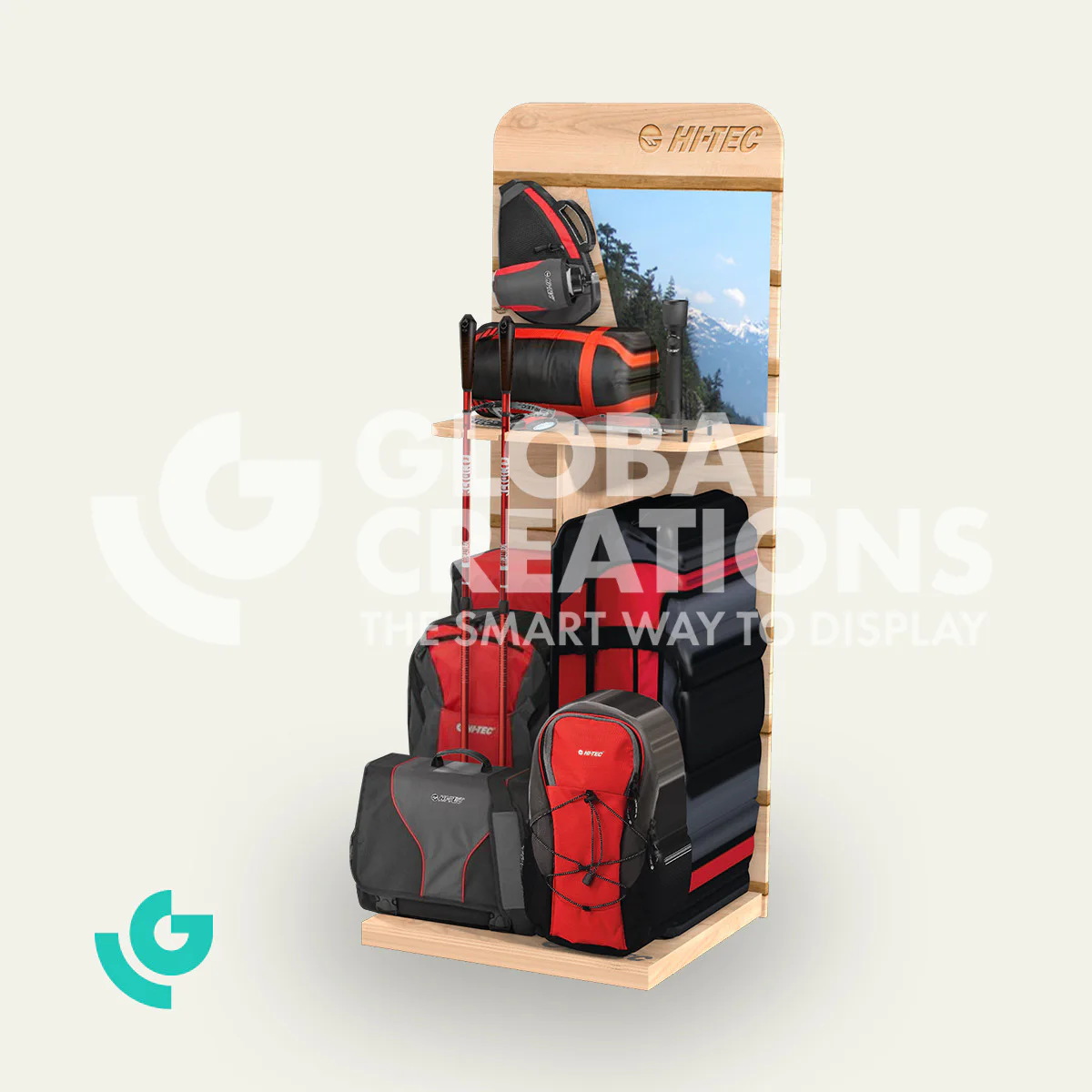 Honeycomb cardboard floor displays - bags (0099)