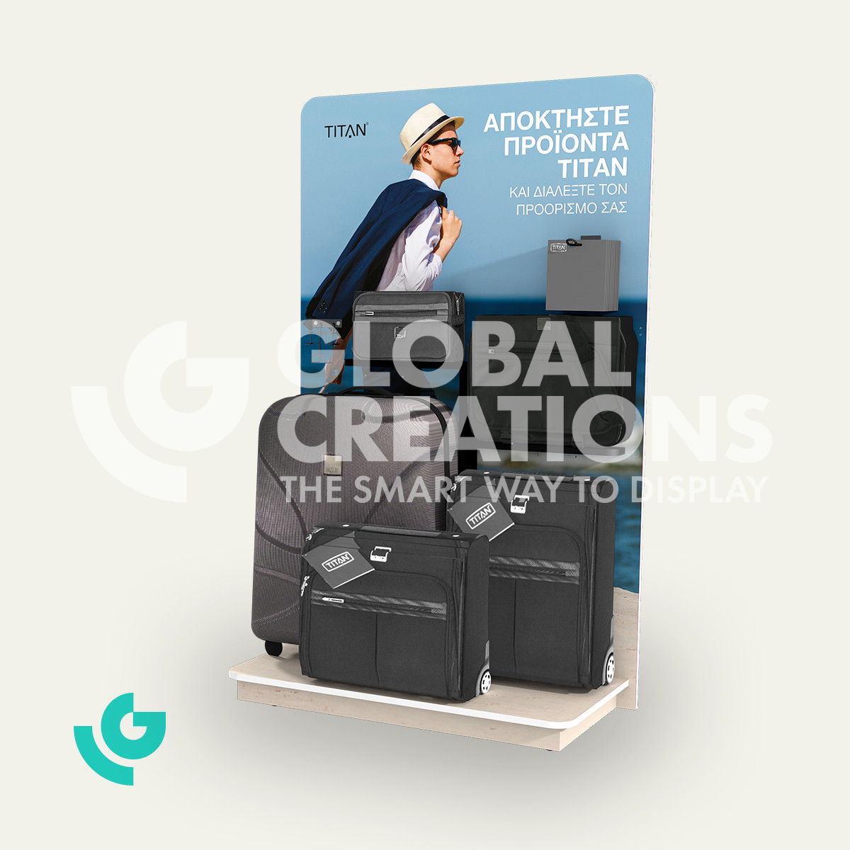 Honeycomb cardboard floor displays - bags (0036)