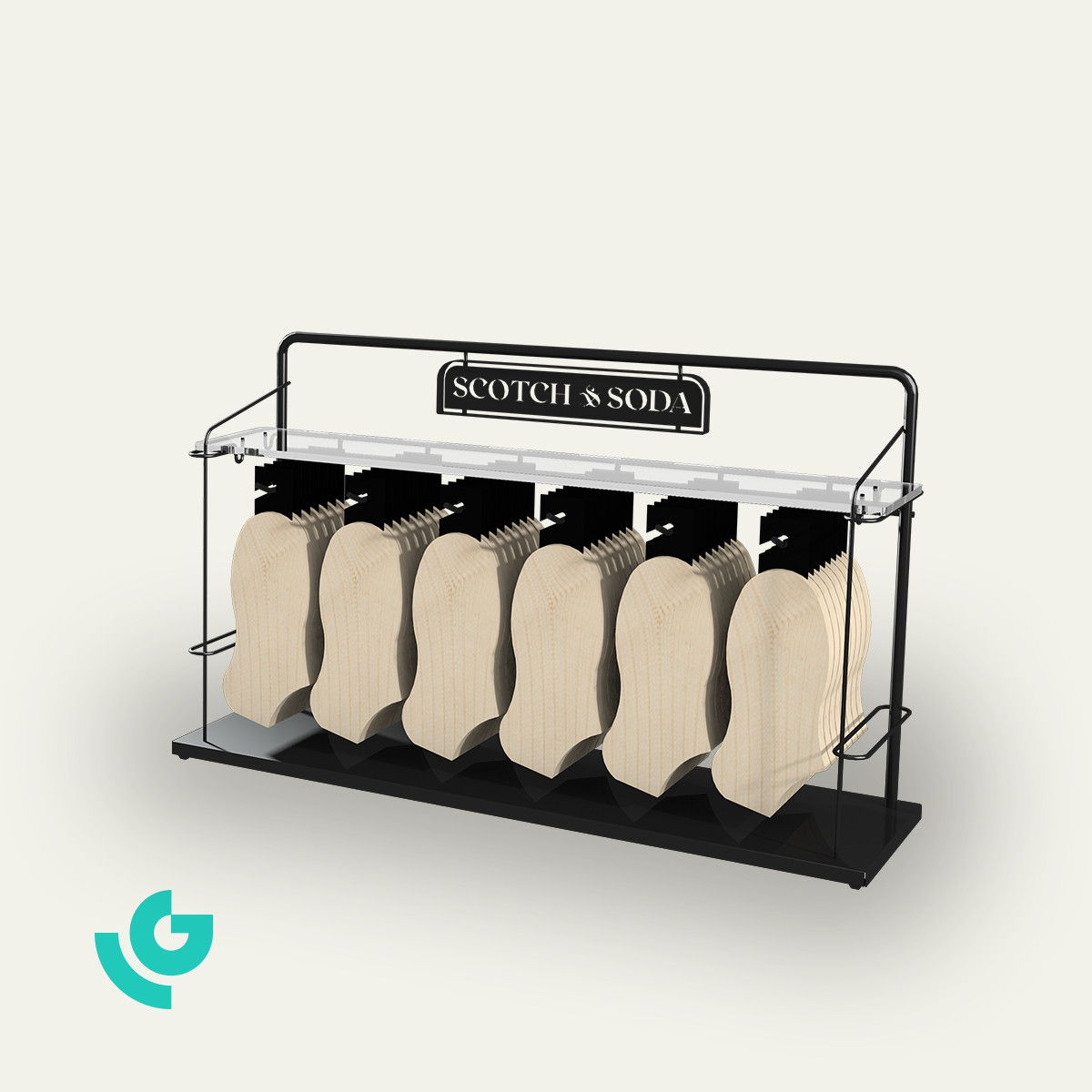 Displays de comptoir en métal - vêtements (0337)