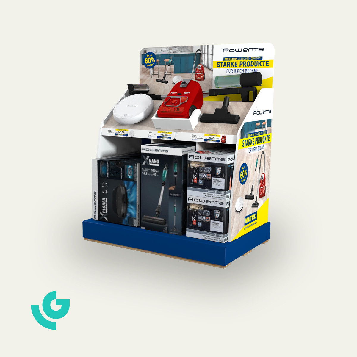 Display de sol en carton alvéolaire - produits ménagers (0325)