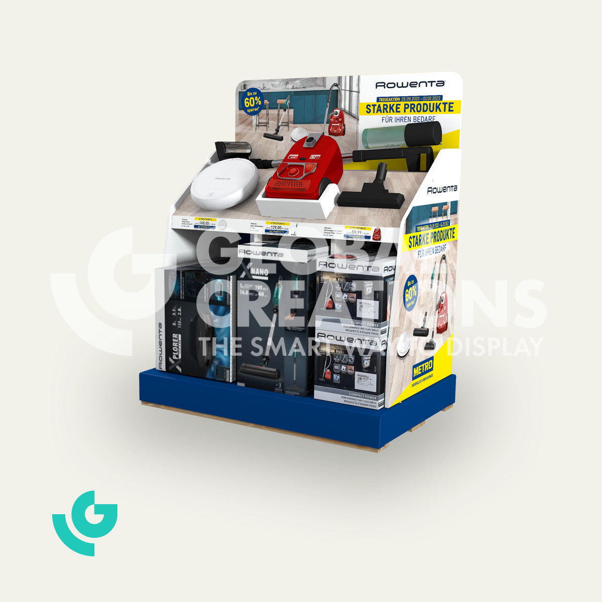 Honeycomb cardboard floor displays - household products (0325)