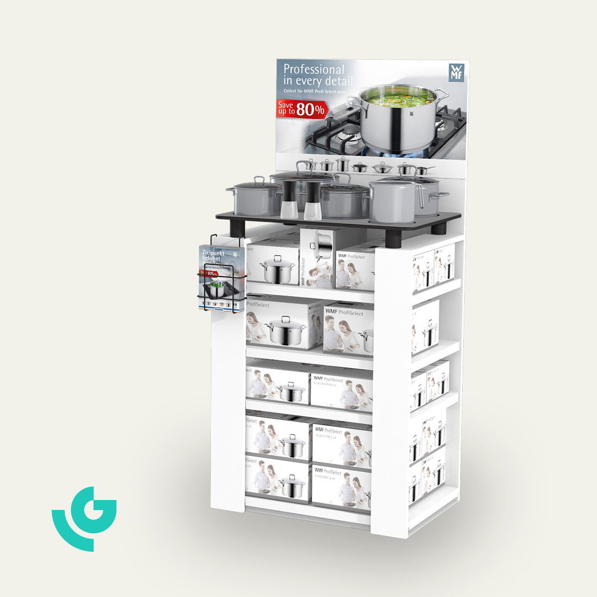 Displays de sol en bois - casseroles (0072)