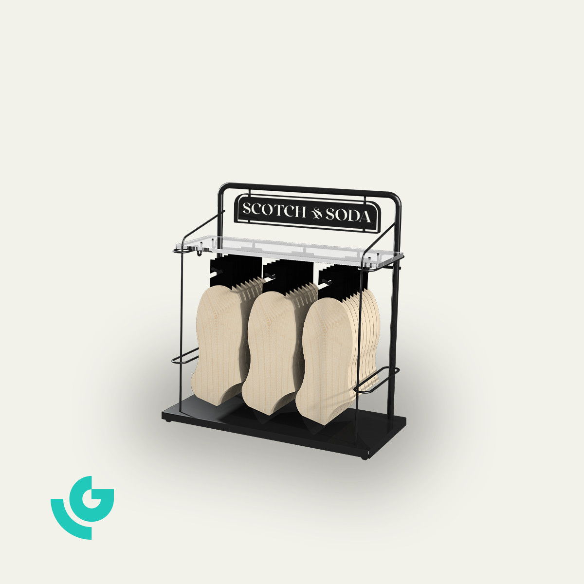 Displays de comptoir en métal - vêtements (0338)