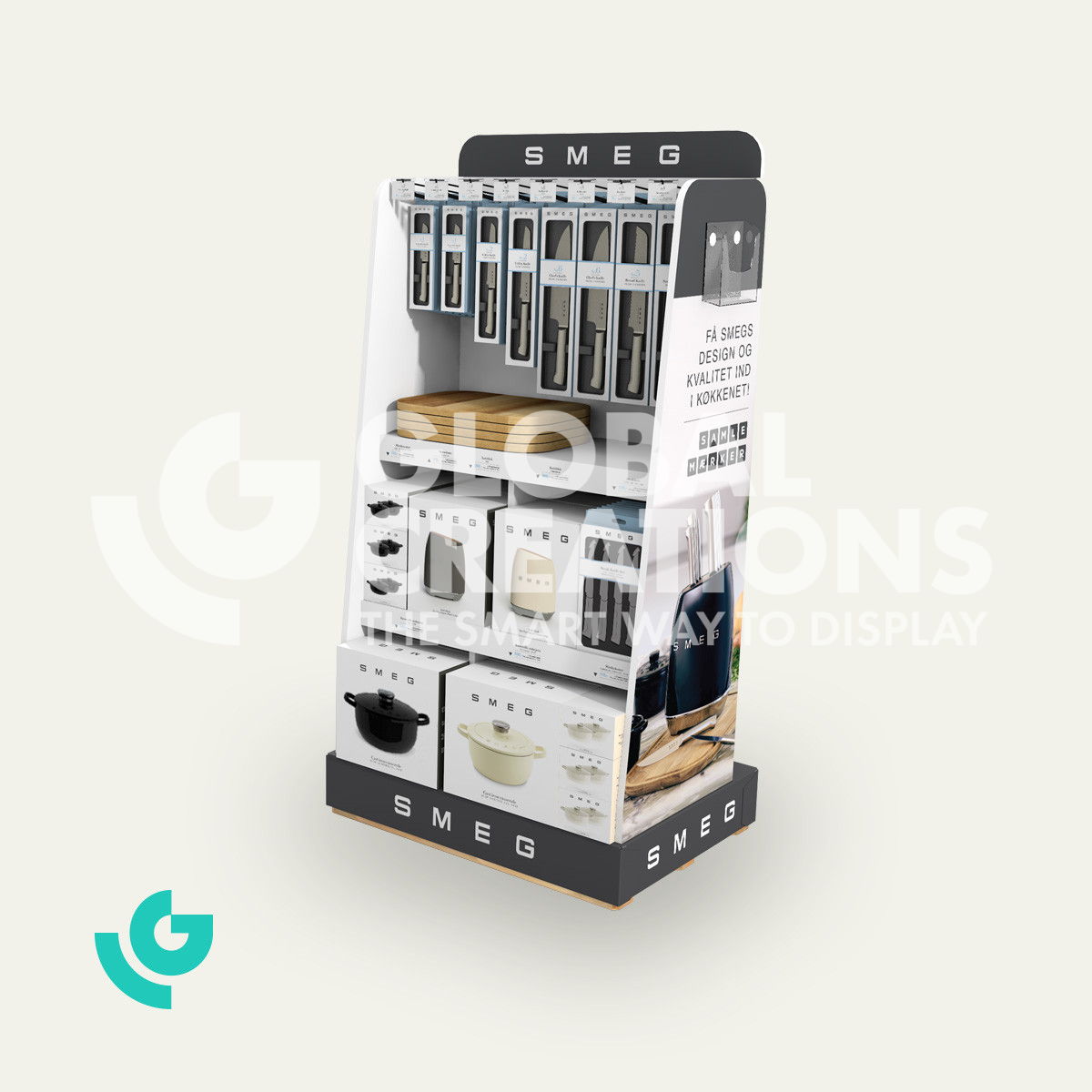 Honeycomb cardboard floor displays - knives (0354)