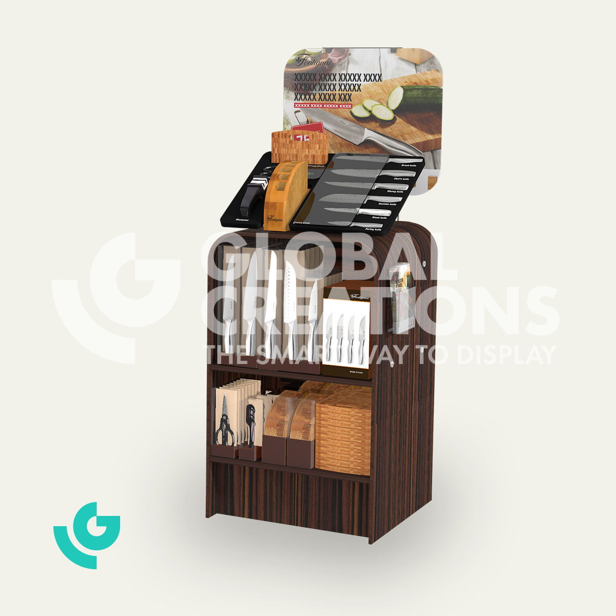 Wooden floor displays - knives (0127)