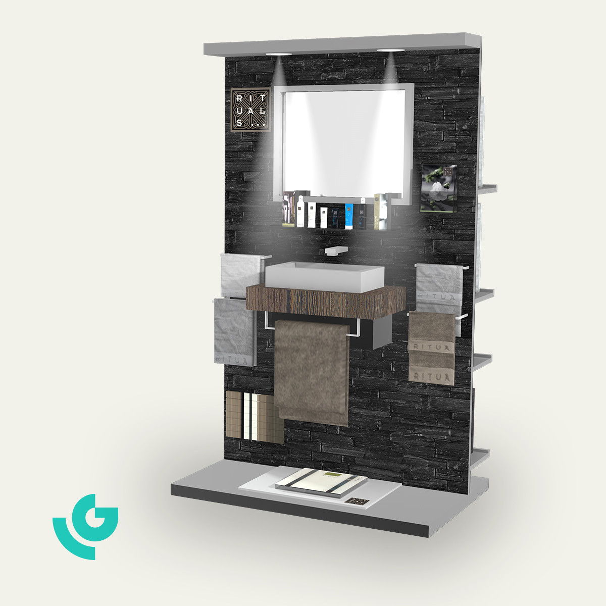 Displays de sol en bois - soins (0101)