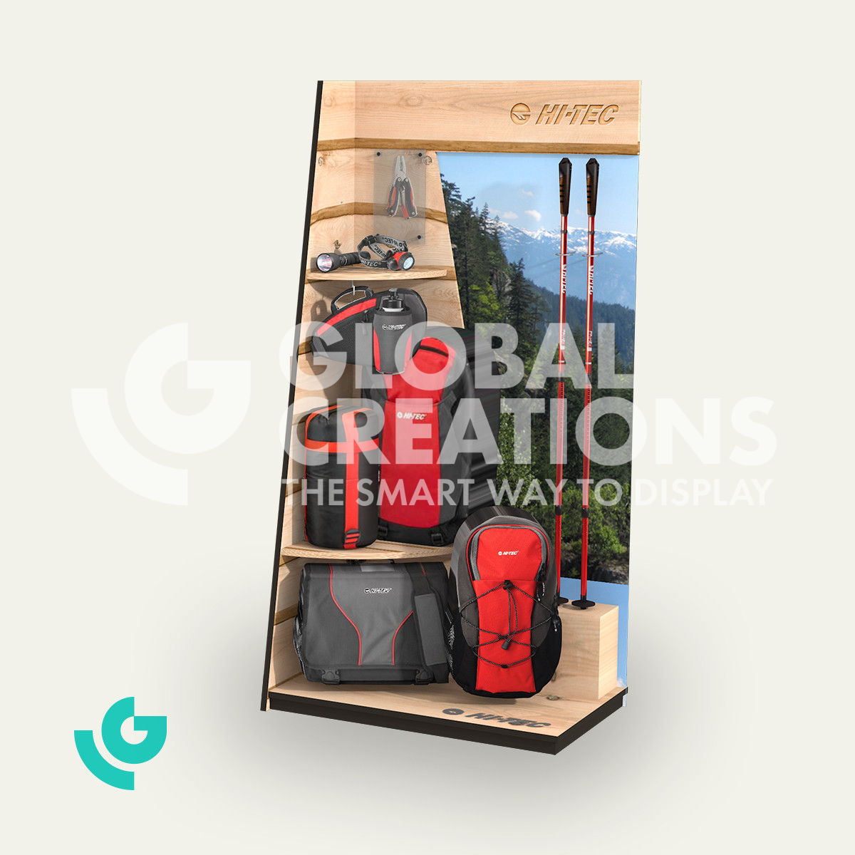 Wooden floor displays - sports (0078)