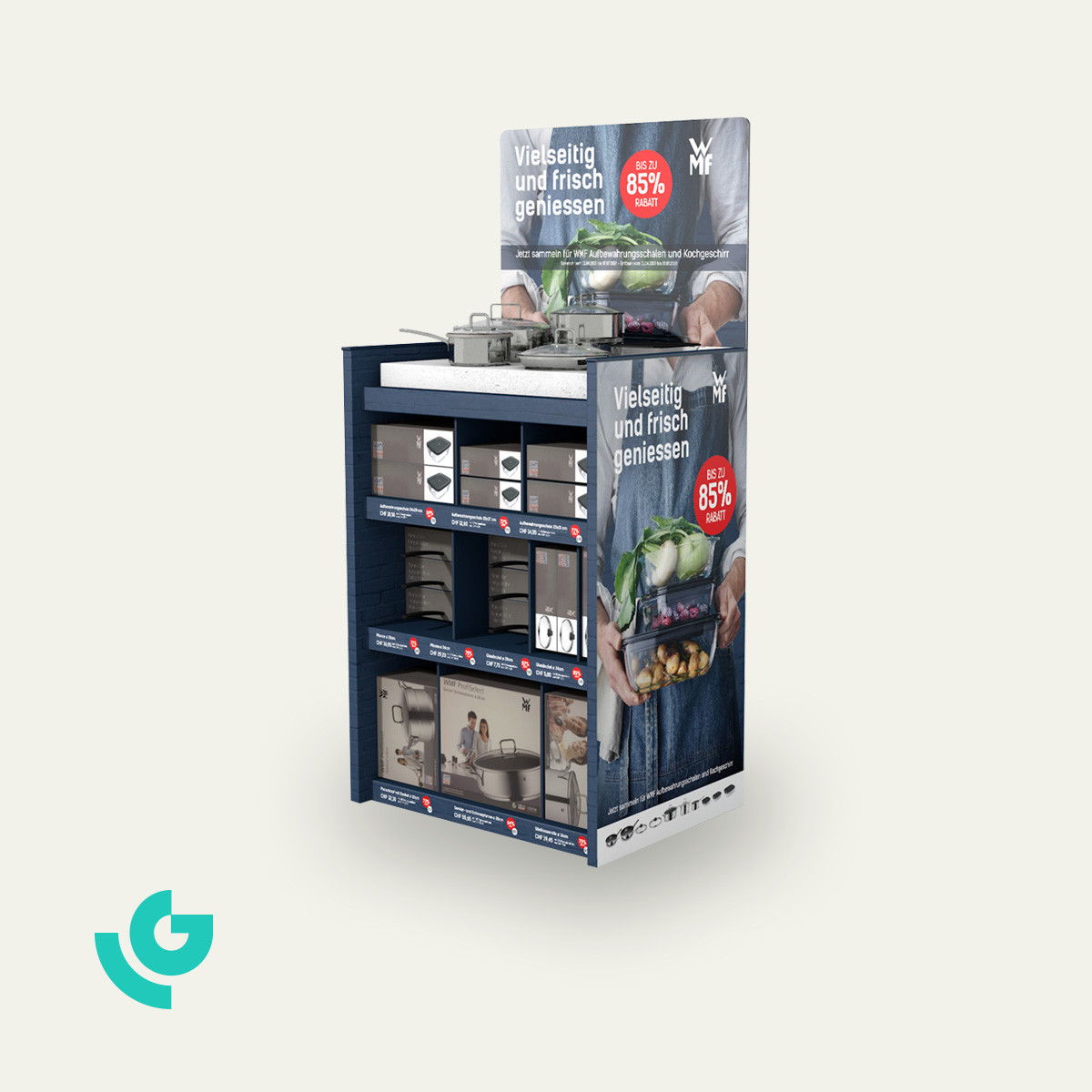 Displays de sol en carton - casseroles (0434)