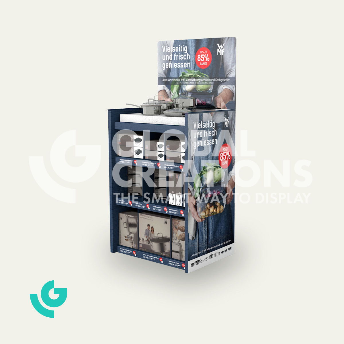 Cardboard floor displays - pans (0434)