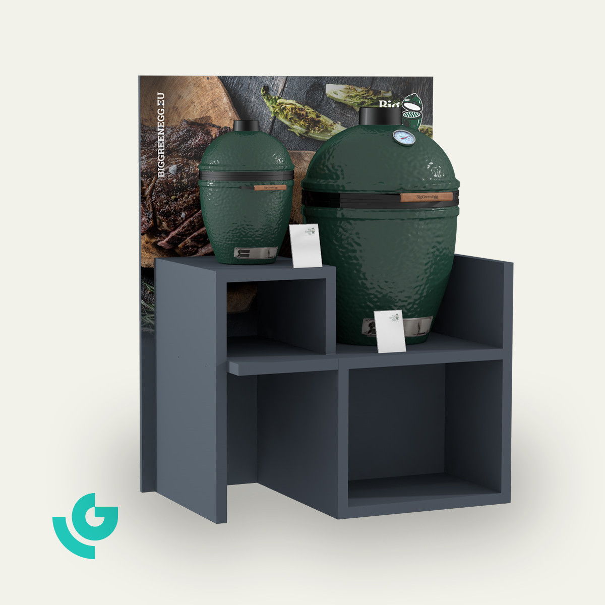 Displays de sol en bois - barbecue (0032)