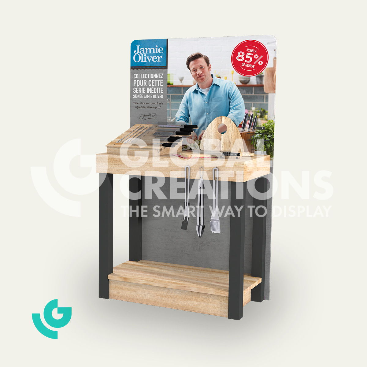 Honeycomb cardboard floor displays - barbecue (0037)