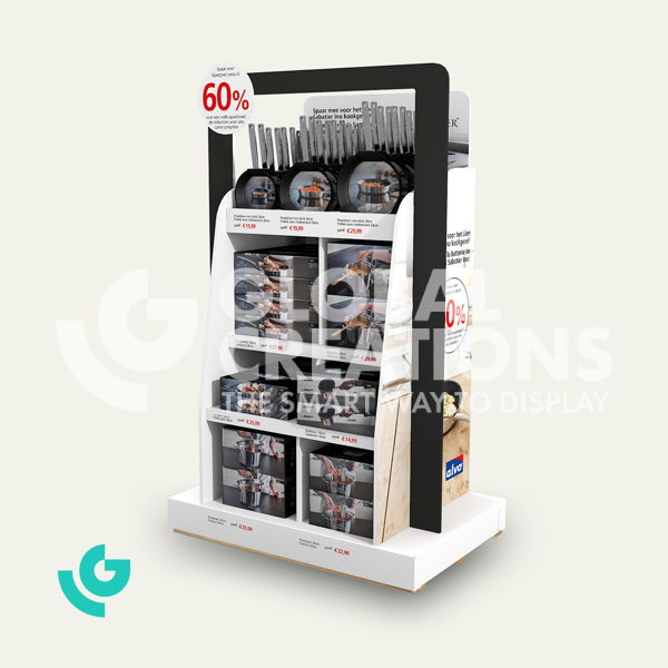 Honeycomb cardboard floor displays - pans (0138)