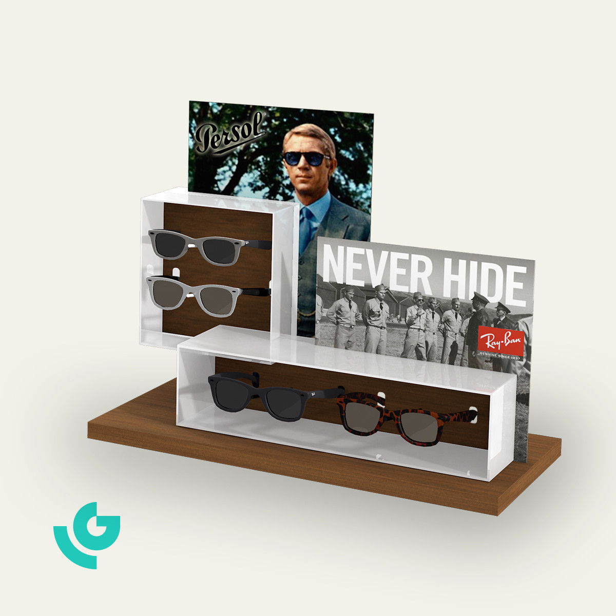 Displays de comptoir en plastique - lunettes (0089)