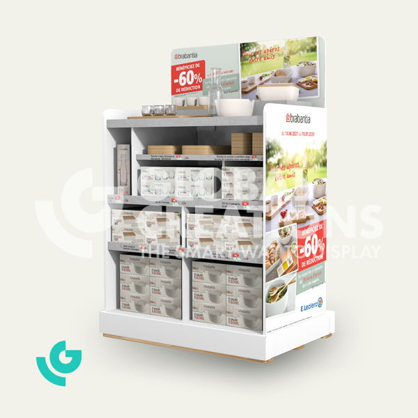 Honeycomb cardboard floor displays - crockery (0257)