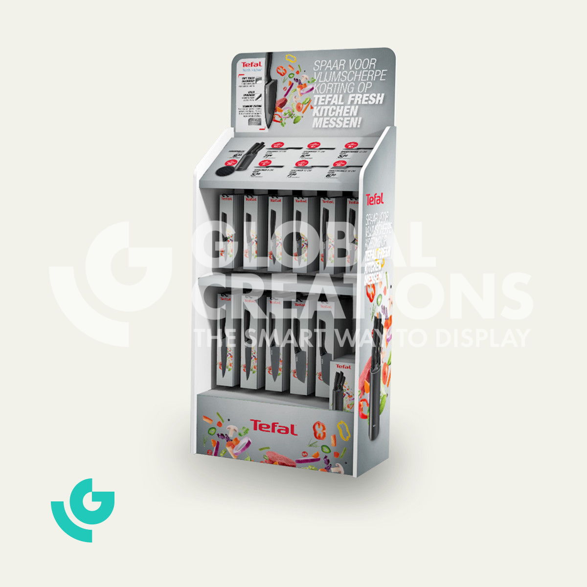 Honeycomb cardboard floor displays - knives (0388)