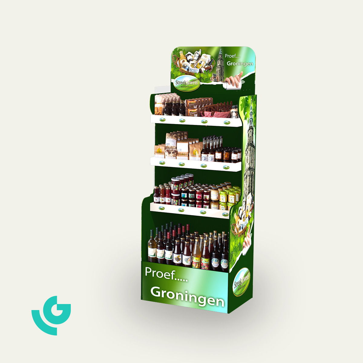 Display de sol en carton alvéolaire - alimentation (0060)