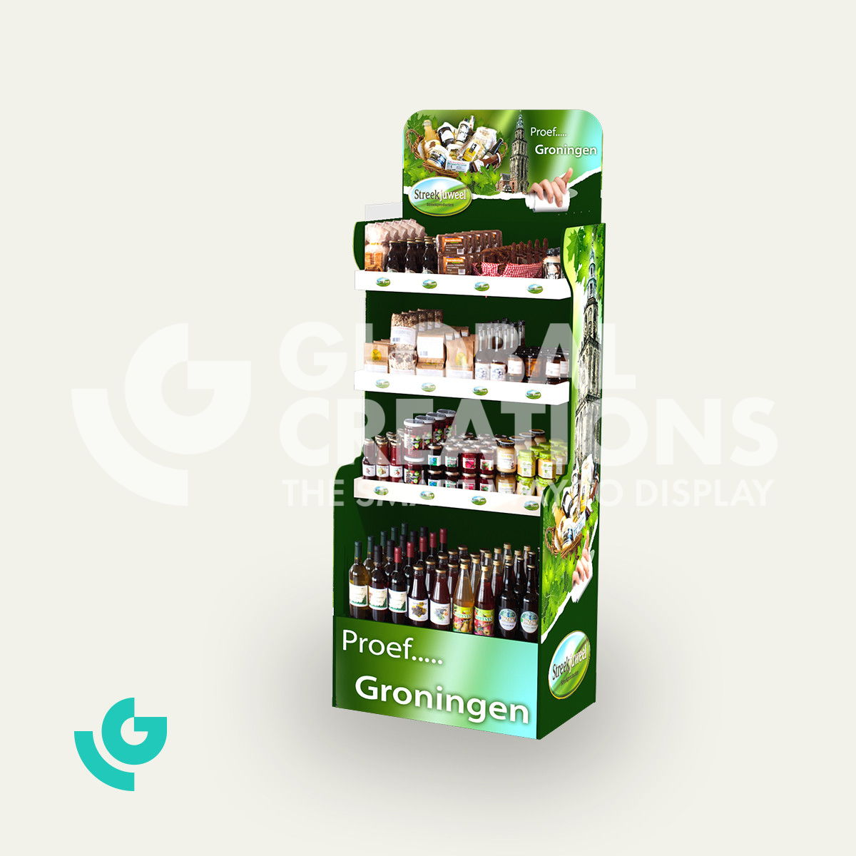 Honeycomb cardboard floor displays - foodstuffs (0060)