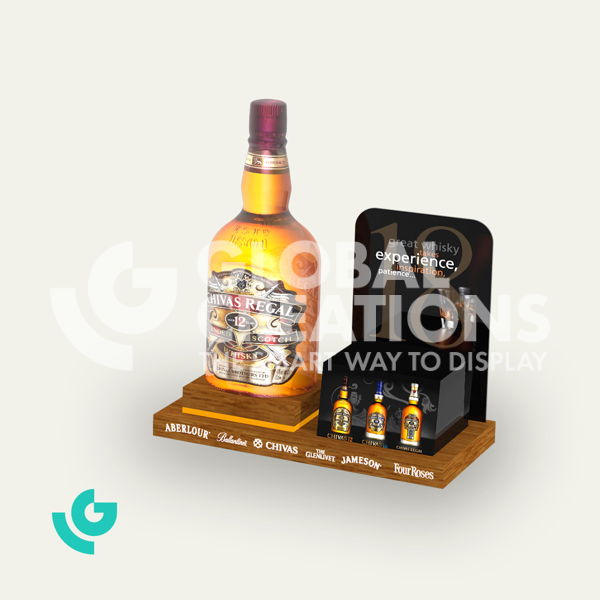 Wooden counter displays - bottles (0075)