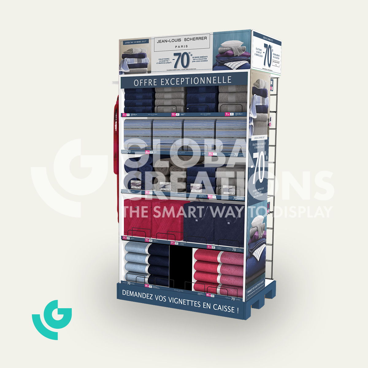 Wooden floor displays - textiles (0019)