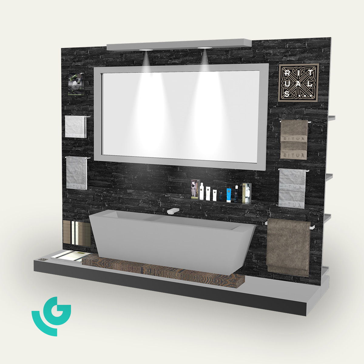 Displays de sol en bois - soins (0102)