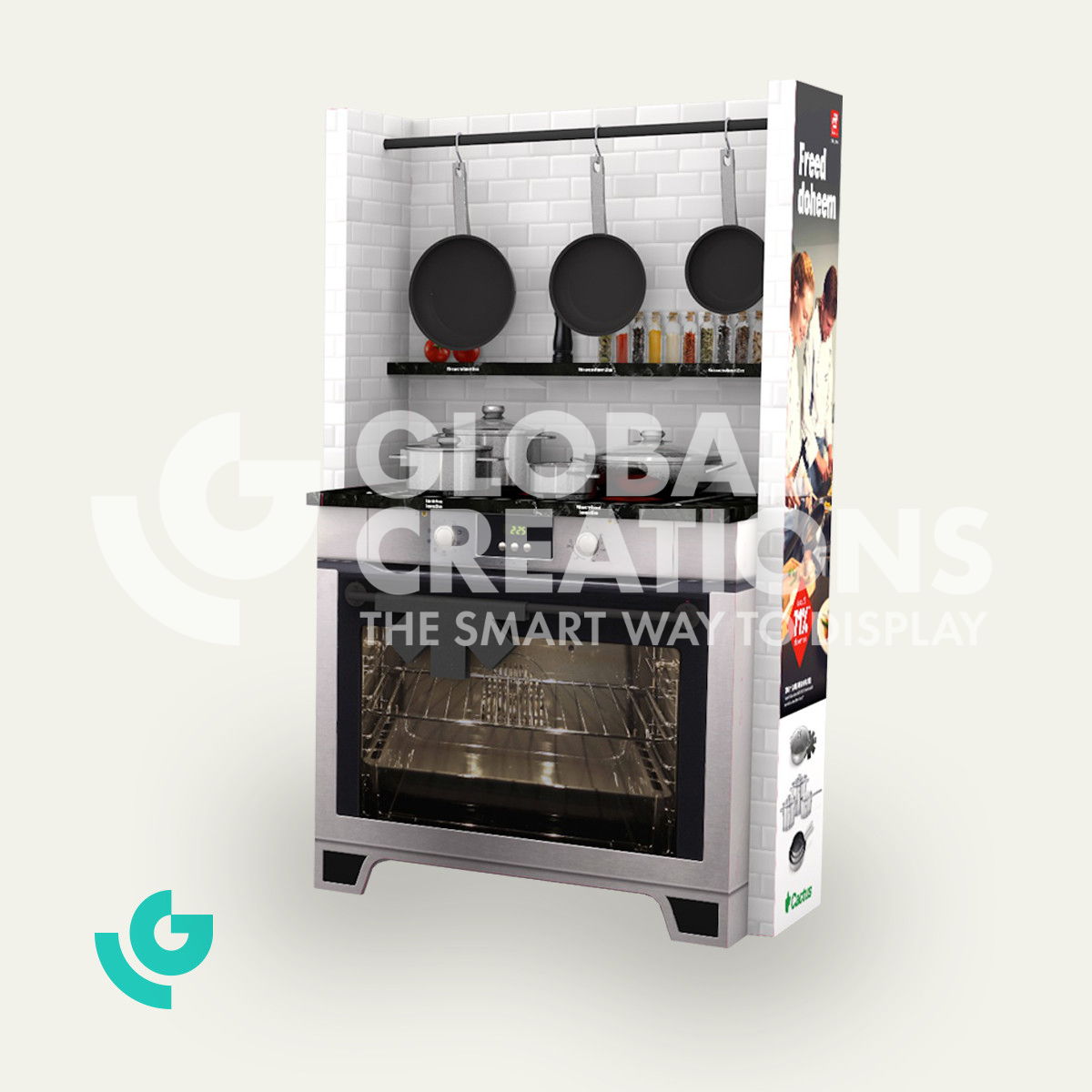 Honeycomb cardboard floor displays - pans (0439)