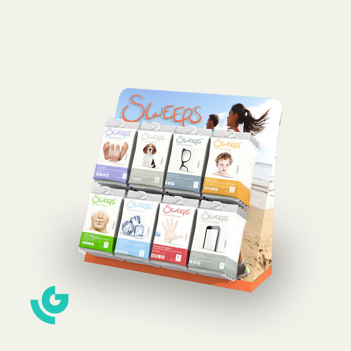 Displays de comptoir en carton - soins (0119)